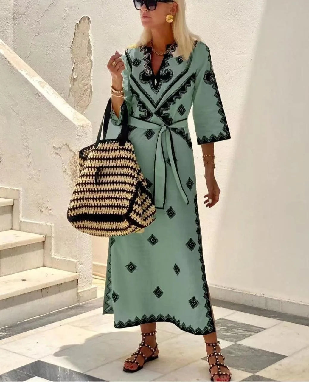 Ariah - Lniana sukienka w stylu vintage