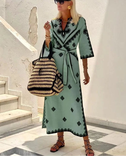Ariah - Lniana sukienka w stylu vintage