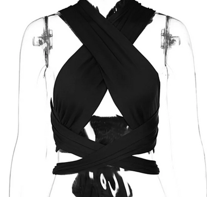 Rosie Halter Top | Seksowny i letni top z krótkim rękawem