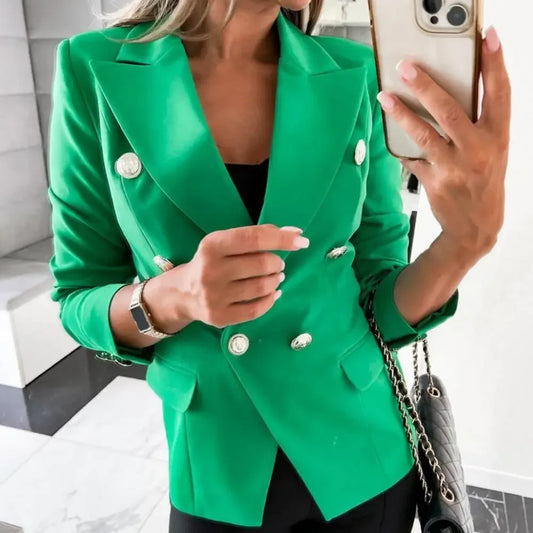 Mélina - Elegancki blezer z metaliczną plisą guzikową