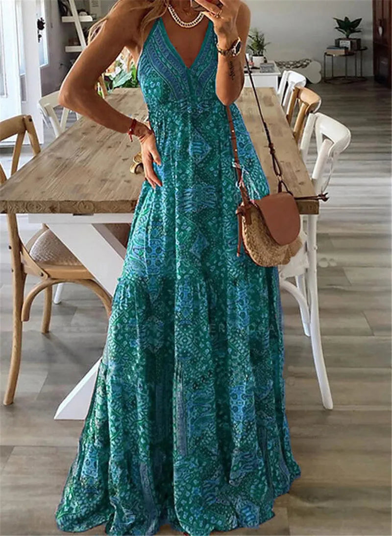 Harriet - Sukienka maxi z nadrukiem boho