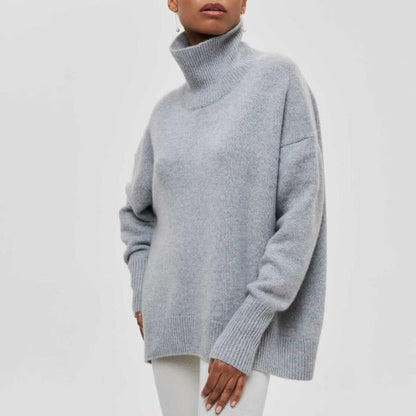 Vanessa - Bawełniany sweter z golfem oversize dla kobiet