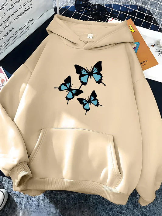 Bluza z kapturem Rio z nadrukiem w motyle