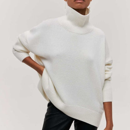 Vanessa - Bawełniany sweter z golfem oversize dla kobiet