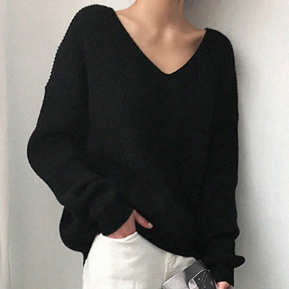 Ariane - Sweter oversize z długimi rękawami i głębokim dekoltem w kształcie litery V