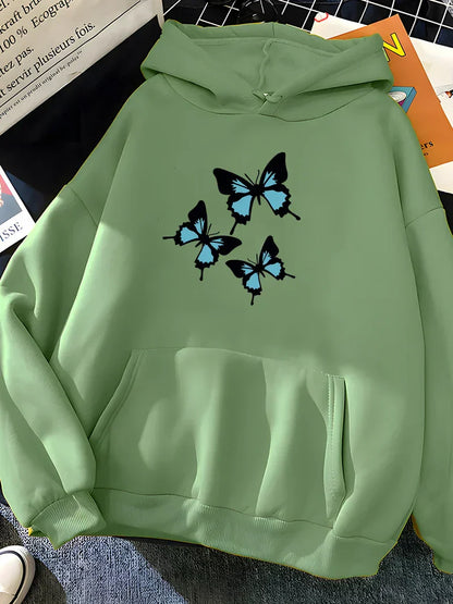 Bluza z kapturem Rio z nadrukiem w motyle