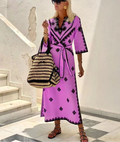 Ariah - Lniana sukienka w stylu vintage