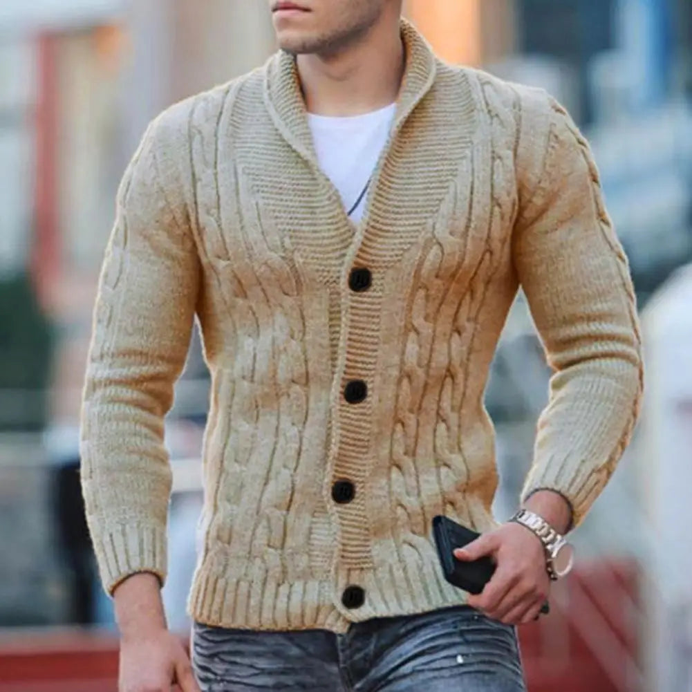 Bino Cardigan | Męski dzianinowy kardigan z dekoltem w szpic