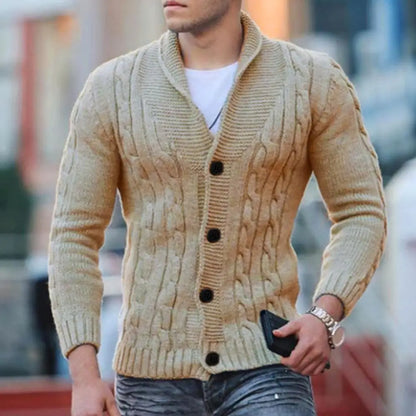 Bino Cardigan | Męski dzianinowy kardigan z dekoltem w szpic
