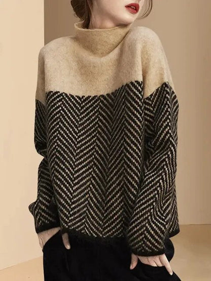 Boutique - Miękki sweter dzielony ze średnim kołnierzem