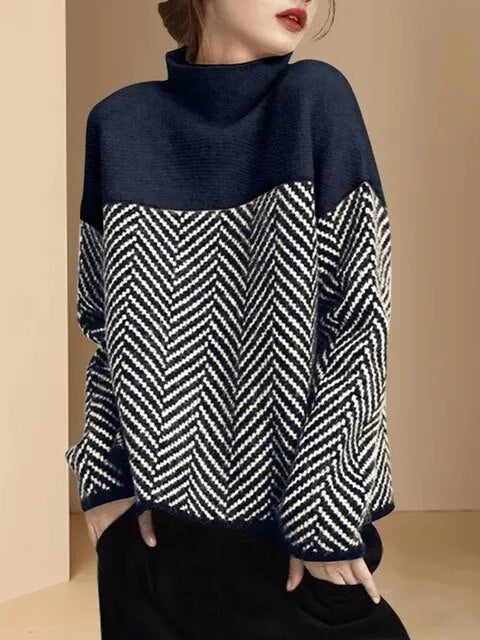 Boutique - Miękki sweter dzielony ze średnim kołnierzem