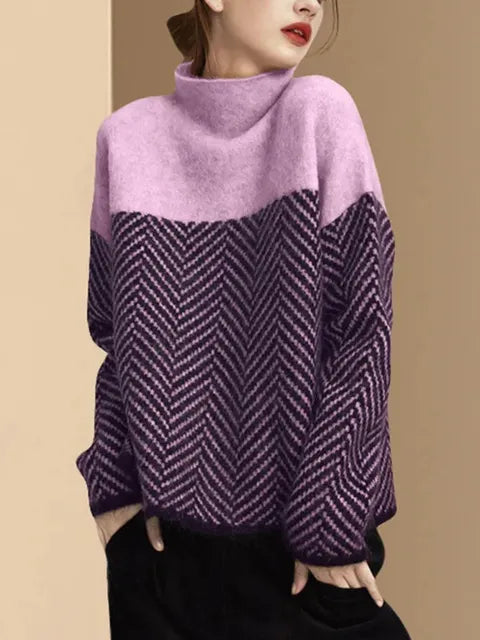Boutique - Miękki sweter dzielony ze średnim kołnierzem