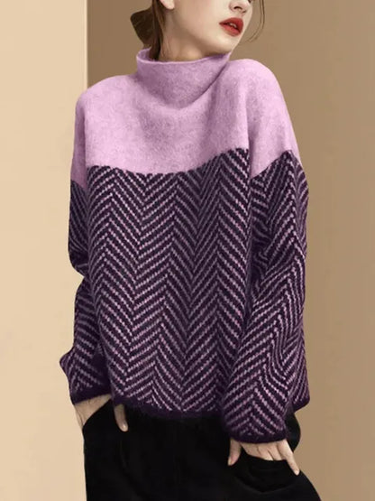 Boutique - Miękki sweter dzielony ze średnim kołnierzem