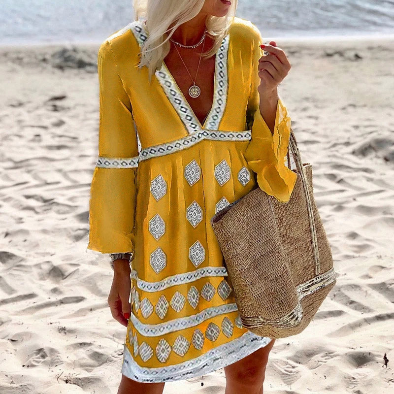 "Sarah" Kolorowa sukienka boho