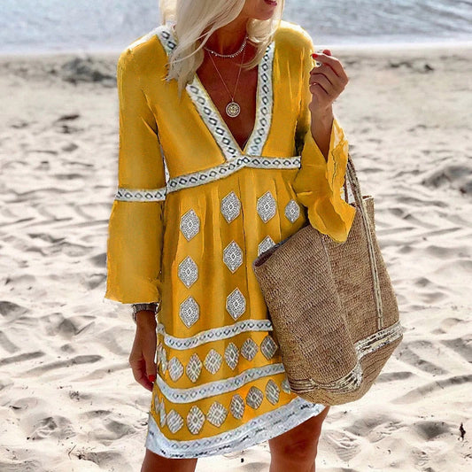 "Sarah" Kolorowa sukienka boho