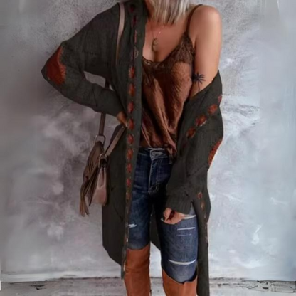 Uliana - Vintage sweter rozpinany z kapturem