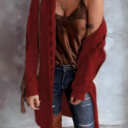 Uliana - Vintage sweter rozpinany z kapturem