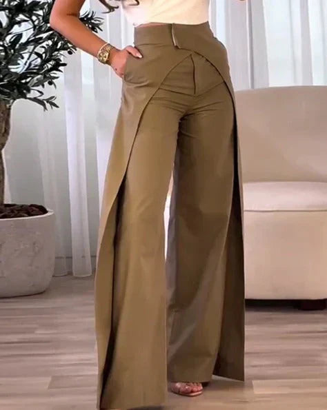 Eleganckie spodnie damskie z wysokim stanem