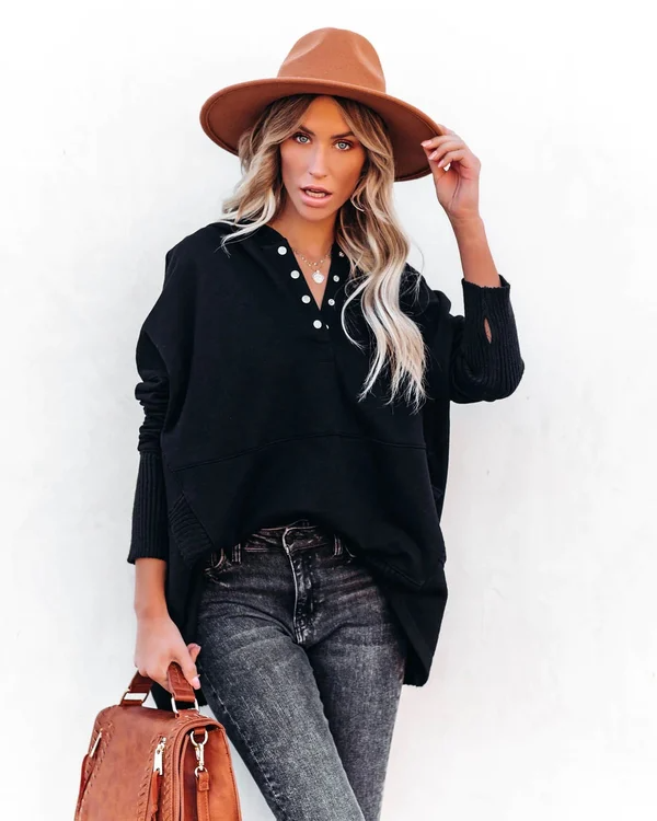 Luna - Bluza z kapturem V-neck