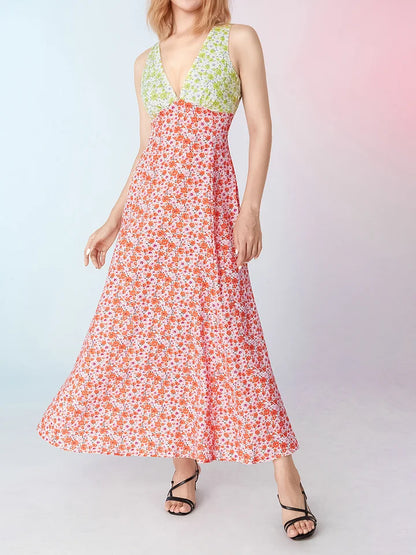 Bernadeth - Ärmelloses Strandkleid mit Blumenmuster