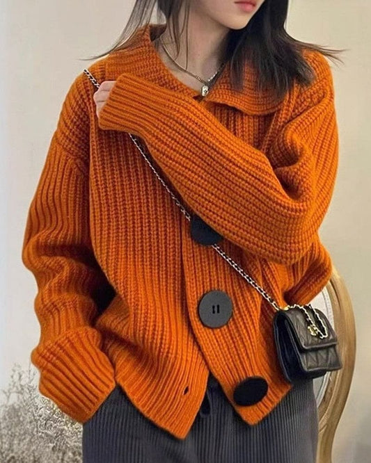 Valora Cardigan | Dzianinowy kardigan z dużymi guzikami