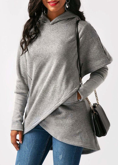 Bluza Wilrene | Asymetryczna bluza z kapturem