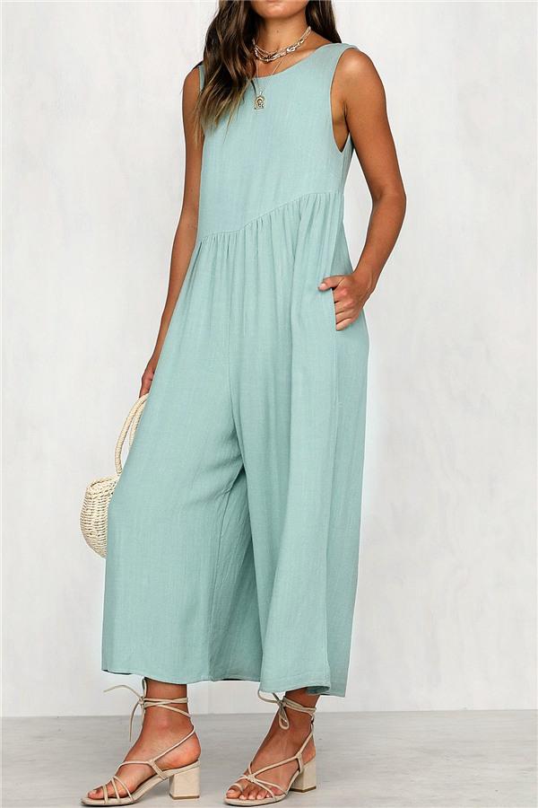 Kombinezon Casual Vest Wide-Pipe Jumpsuit