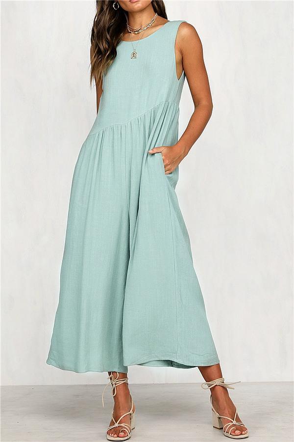Kombinezon Casual Vest Wide-Pipe Jumpsuit