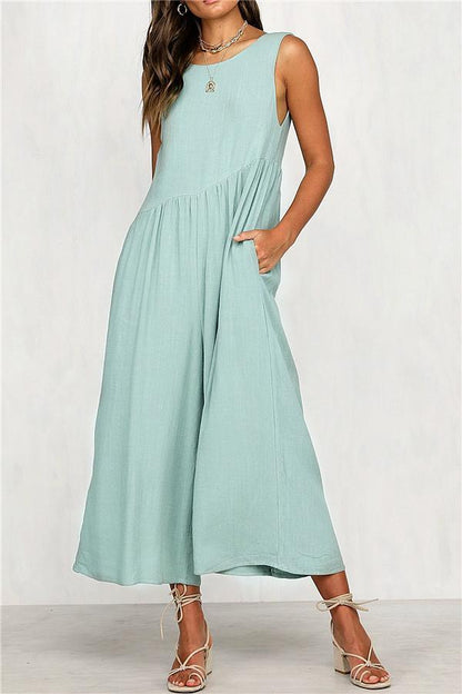 Kombinezon Casual Vest Wide-Pipe Jumpsuit