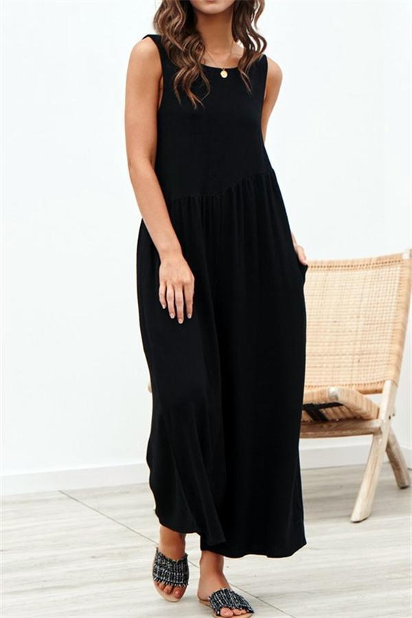Kombinezon Casual Vest Wide-Pipe Jumpsuit