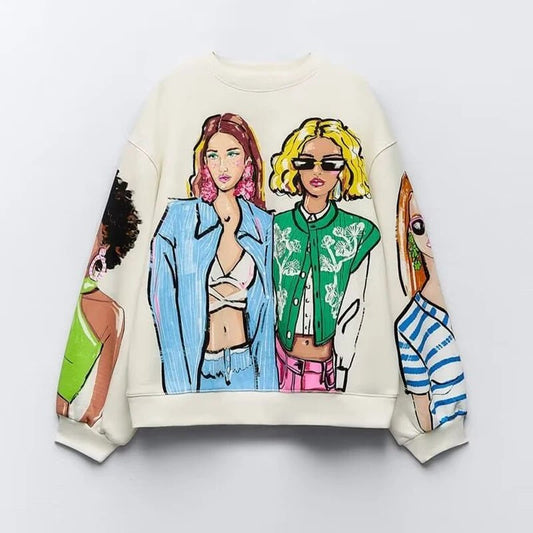 Alorina - Stylowy sweter z grafiką dla kobiet