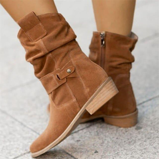 Buty Daira | Modne zamszowe buty na niskim obcasie