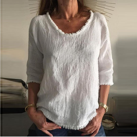 VALERIE | Lniany top o luźnym kroju