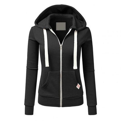 Bluza Shanna | Fleece Zip Up Hoodie z regulowanym kapturem