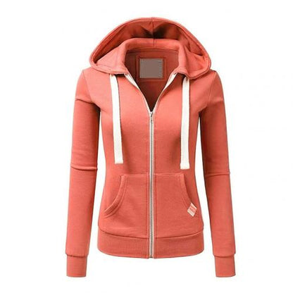 Bluza Shanna | Fleece Zip Up Hoodie z regulowanym kapturem