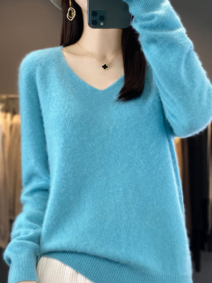 Umaya Sweter | Damski sweter z dekoltem w szpic