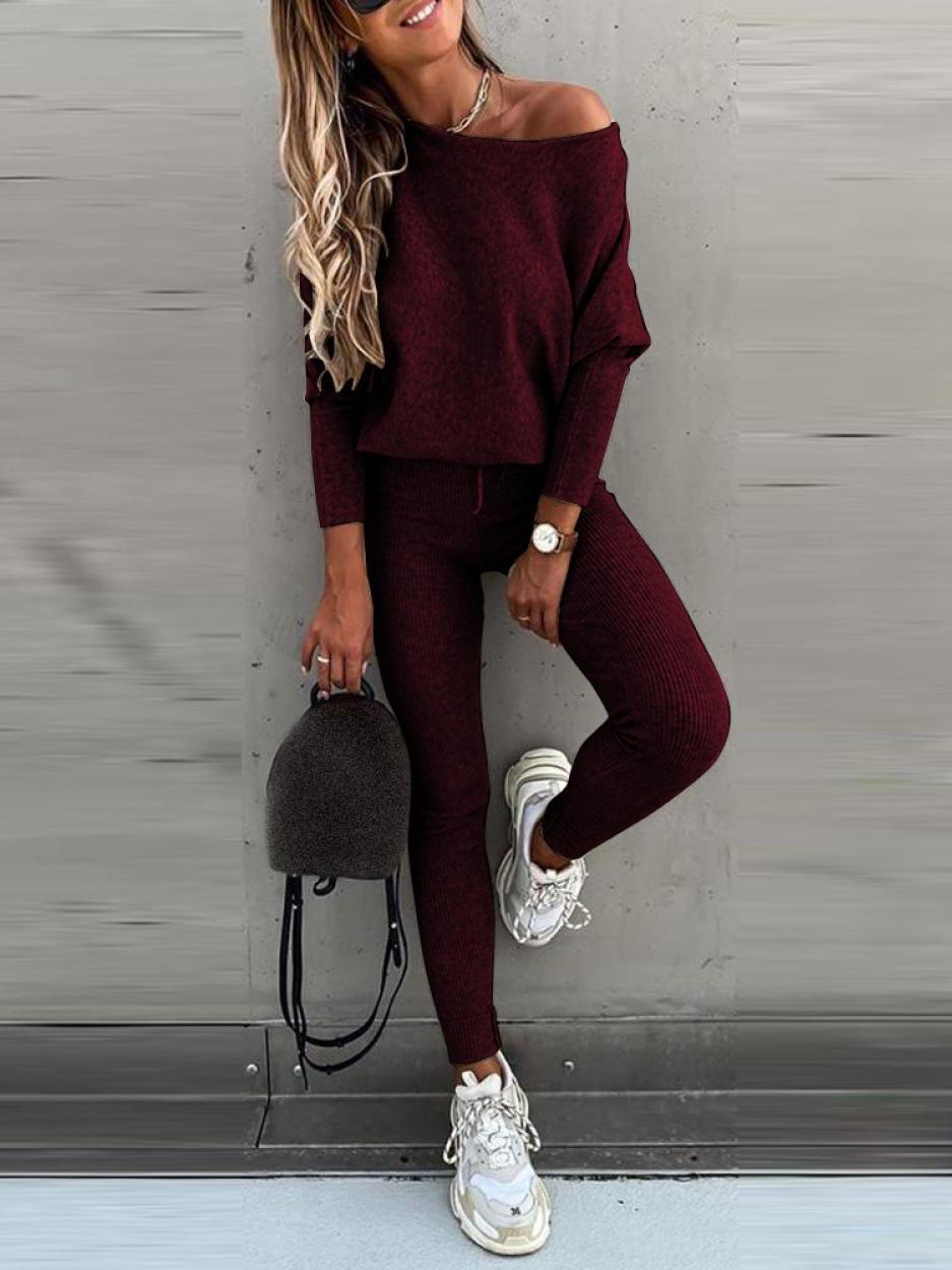 Isabella - Sweter z dzianiny i spodnie skinny dla kobiet