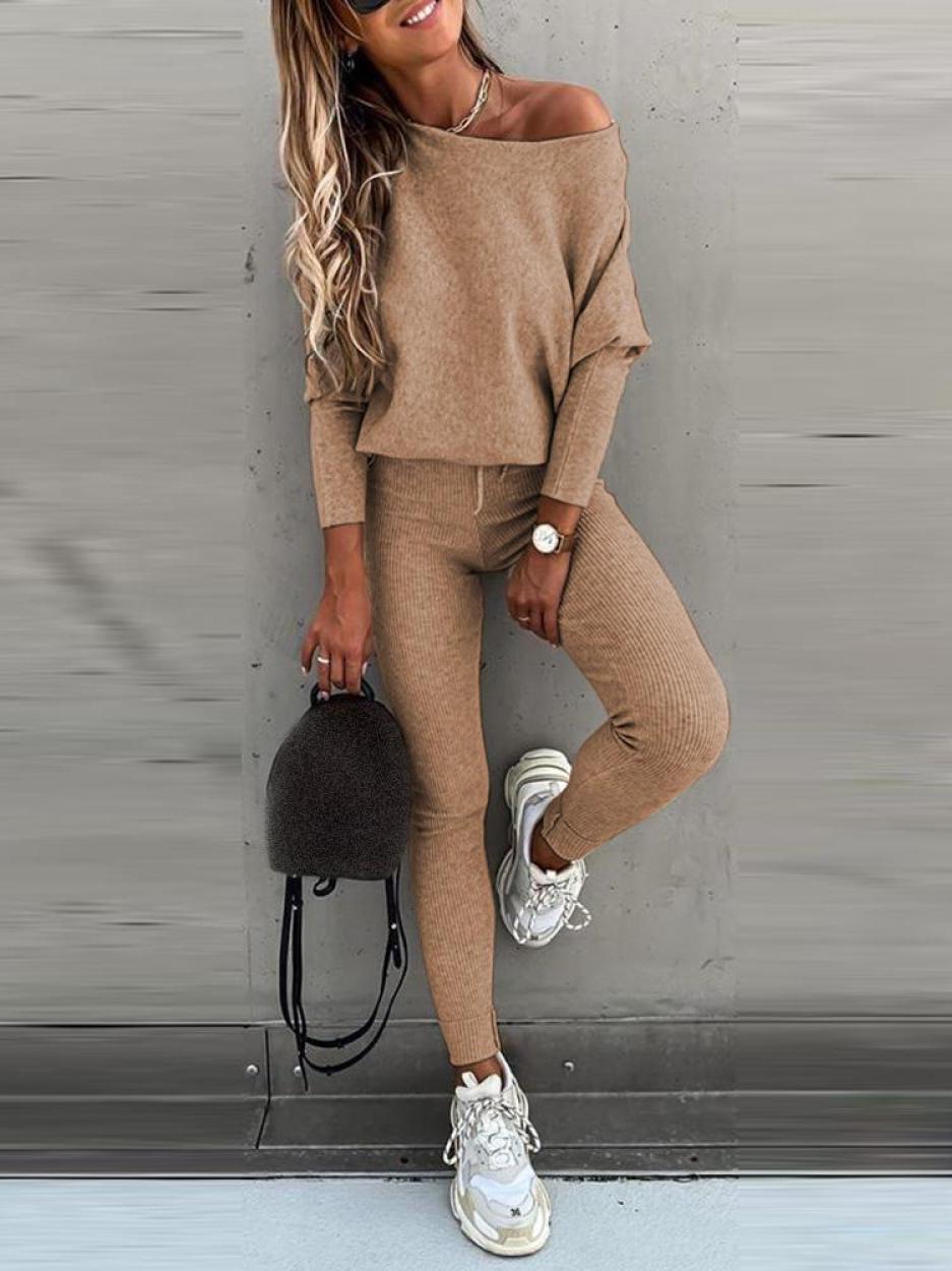 Isabella - Sweter z dzianiny i spodnie skinny dla kobiet