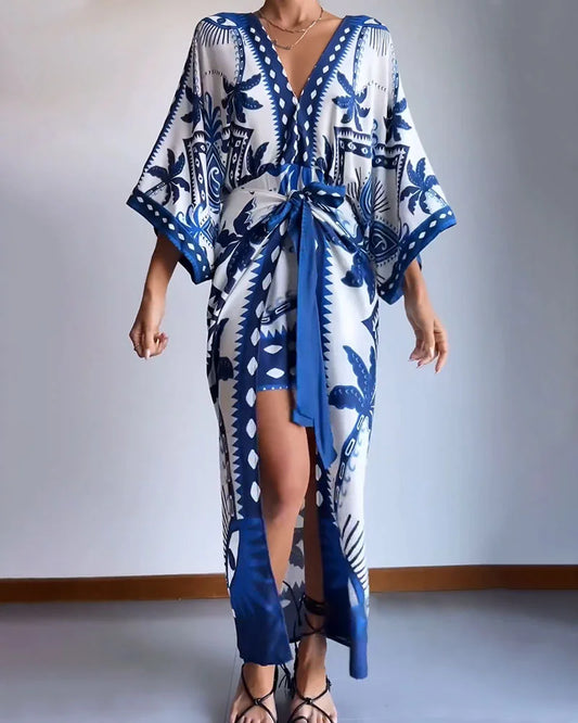 Harriet - Stylowa sukienka maxi z nadrukiem