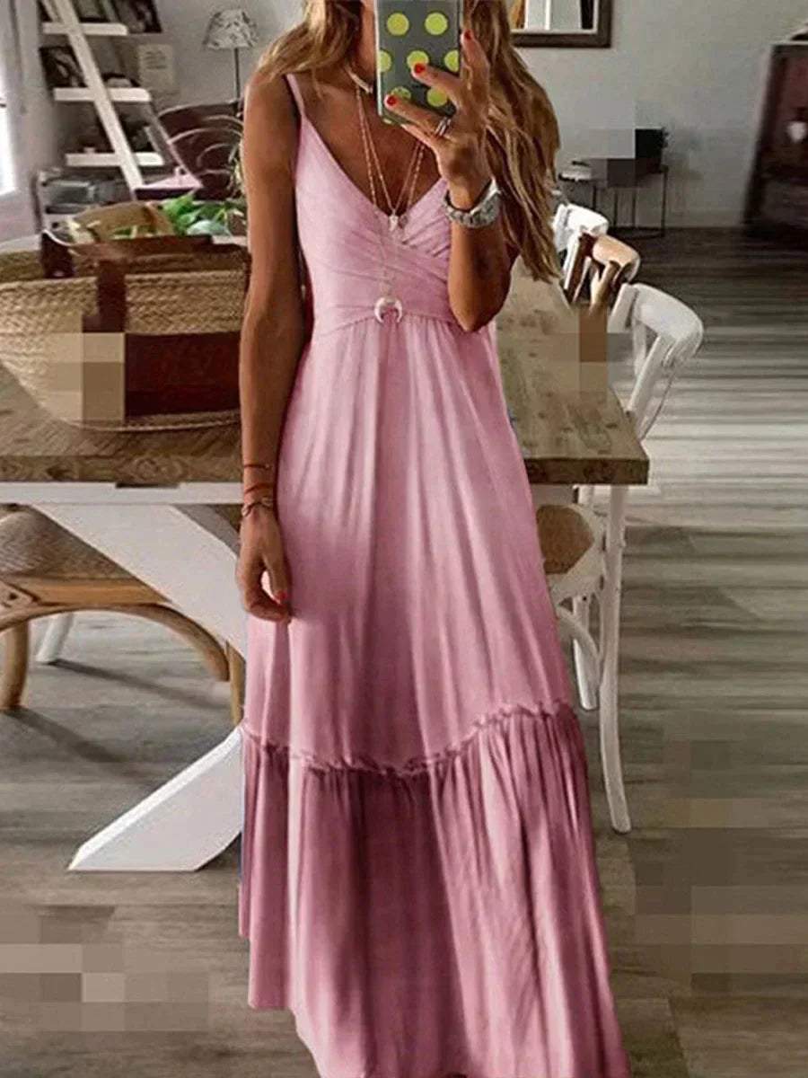 Sherie - Elegancka długa letnia sukienka na co dzień