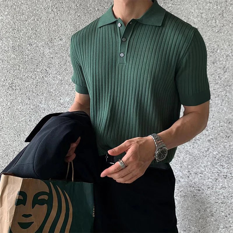 Rey | Dzianinowa koszulka polo w paski