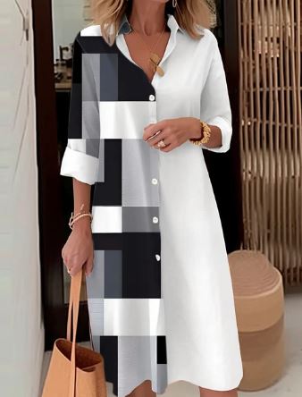 Anna - Elegancka sukienka koszulowa