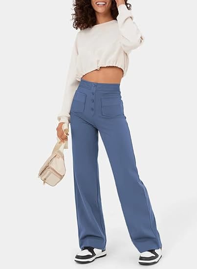 Charlotte - Elastyczne spodnie casual z wysokim stanem