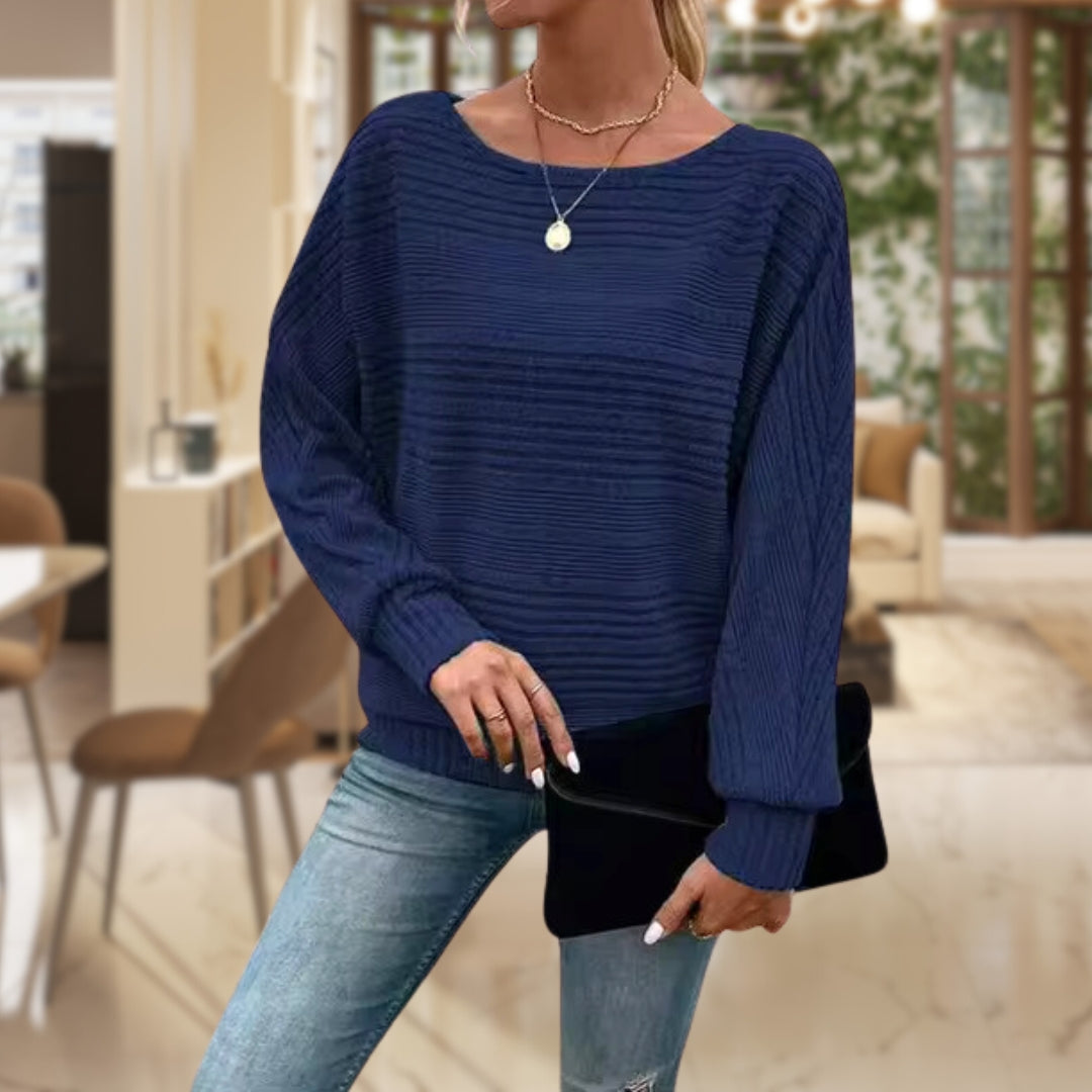 Ynez - Casualowy sweter z okrągłym dekoltem dla kobiet