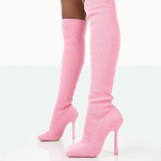 Buty Irenka | Stylowe buty za kolano na obcasie