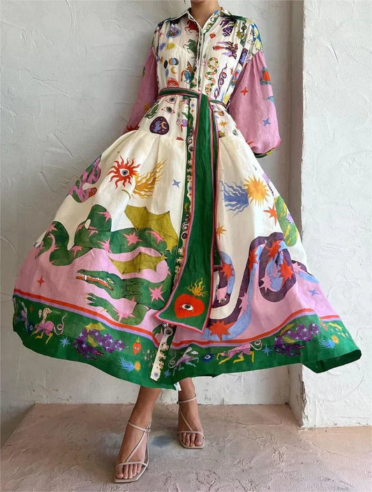 Merle - Włoska sukienka maxi