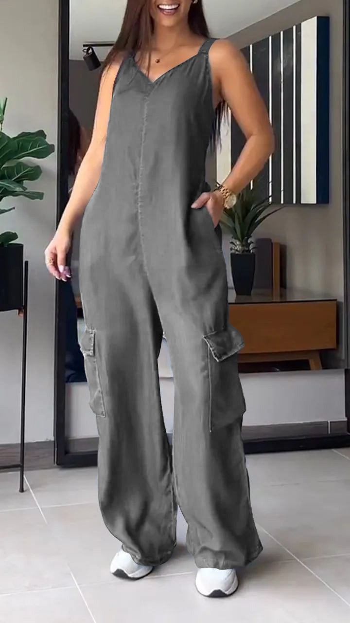 Ileana - Seksowny dżinsowy kombinezon