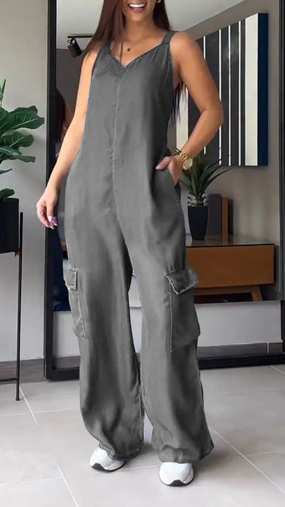 Ileana - Seksowny dżinsowy kombinezon