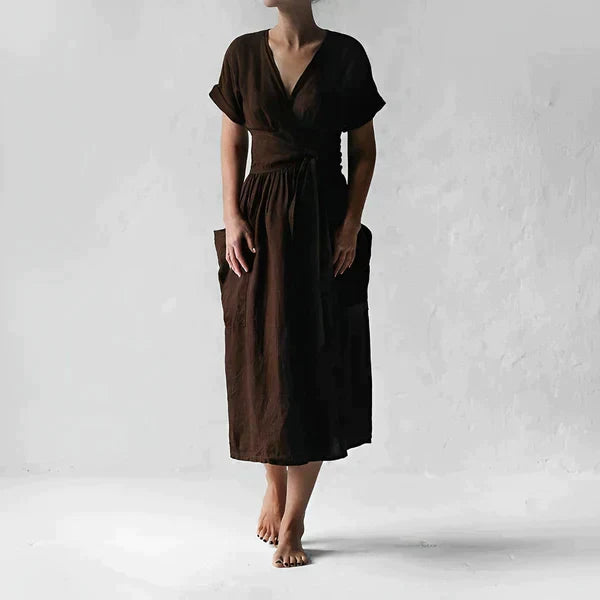 Velly - Elegancka lniana sukienka