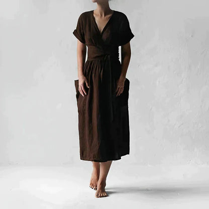 Velly - Elegancka lniana sukienka
